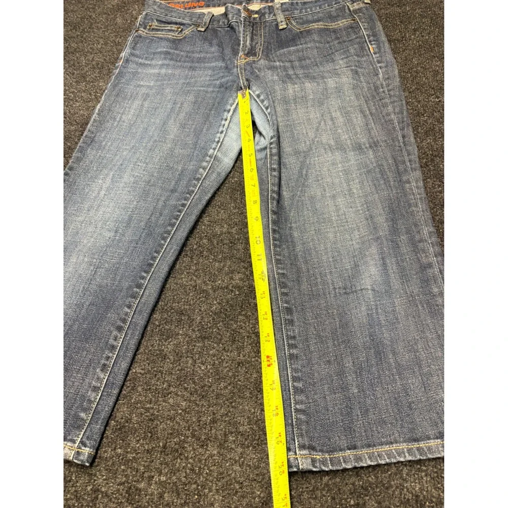 J.Crew Hipslung Stretch Denim Jeans Medium Wash Cropped Low Rise Size 30